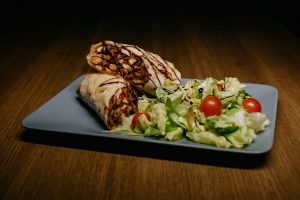 burrito with salad