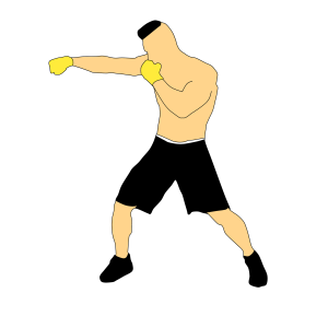 a boxer swinging his right fist