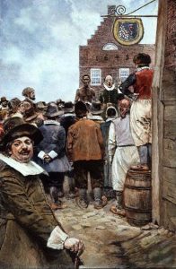 First slave auction in New Amsterdam in 1655