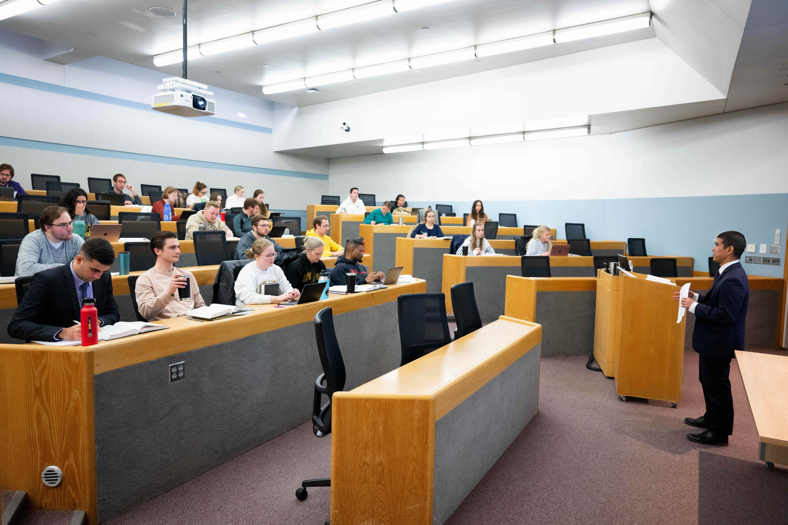 Professor in front of classroom