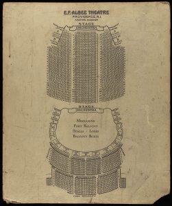E.F. Albee Theatre, Providence, R.I., Seating diagram