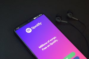 Spotify logo shown on a smartphone screen