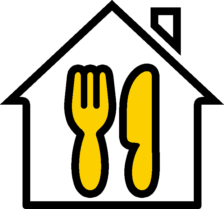 House with a fork and knife inside