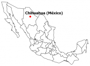 Map of Mexico highligting the location of the city of Chihuahua